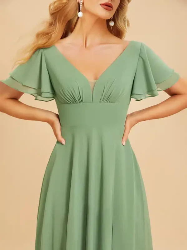 Robe témoin vert d’eau élégante et fluide : Ursule – Image 6