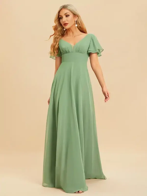 Robe mousseline vert d'eau élégante : Ondine – Image 7