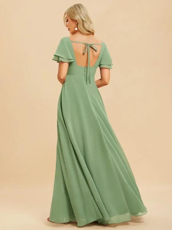 Robe mousseline vert d'eau élégante : Ondine – Image 2