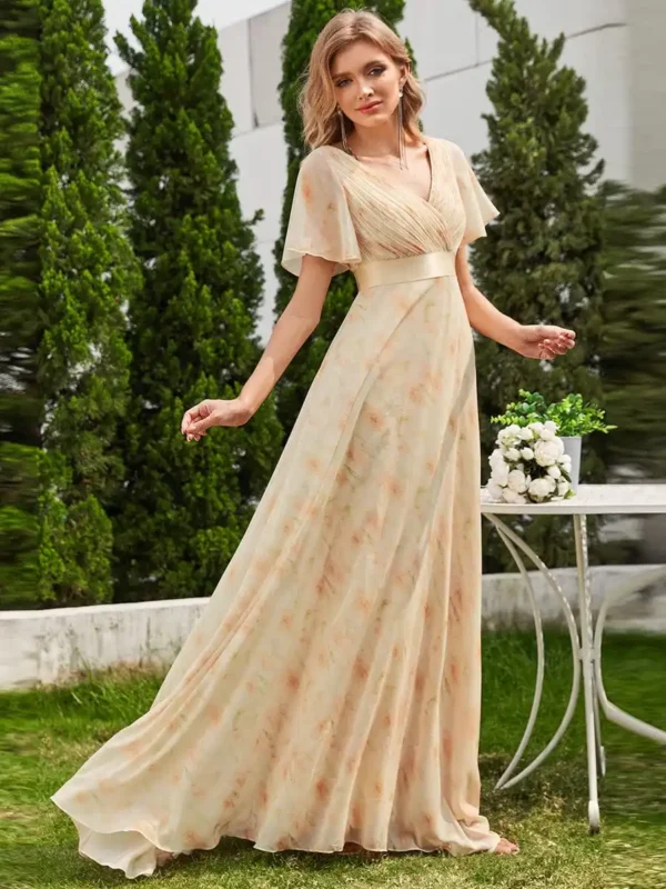 Robe bohème doré avec manches flottantes : Diane – Image 4