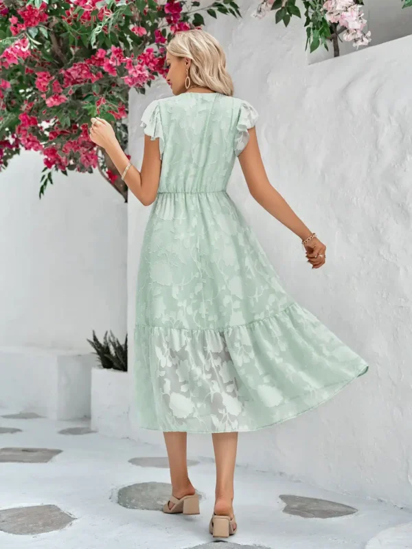 Robe champêtre vert d’eau élégante et fluide : Romane – Image 5