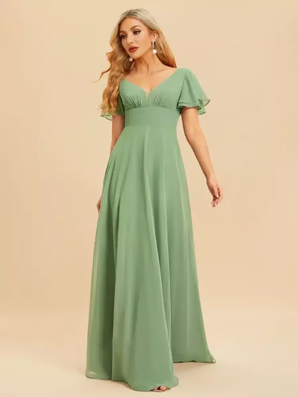 Robe mousseline vert d'eau élégante : Ondine