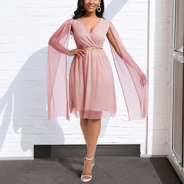 Robe tulle courte avec manches évasées : Anaïs – Image 7