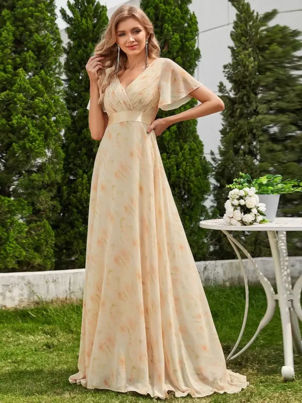 Robe bohème doré avec manches flottantes : Diane – Image 3