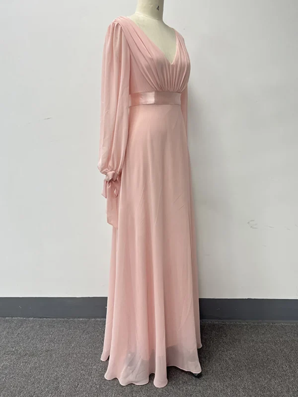 Robe rose poudré grande taille manches longues : Élise – Image 7