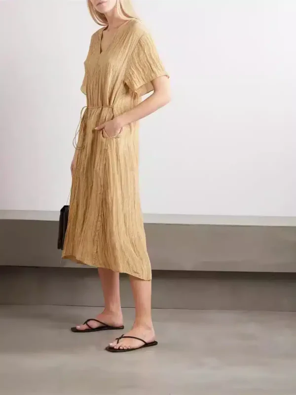 Robe lame doré avec ceinture intégrée : Faustine