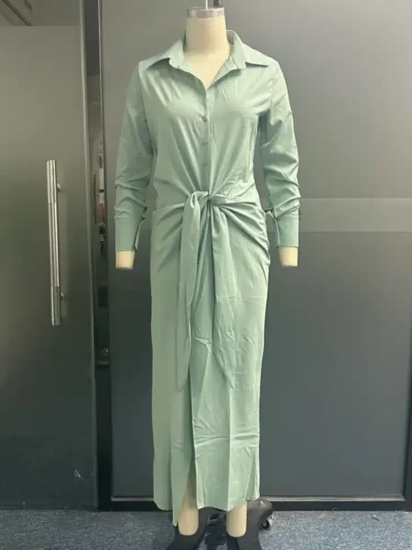 Robe chemise vert d’eau élégante : Chloé – Image 6