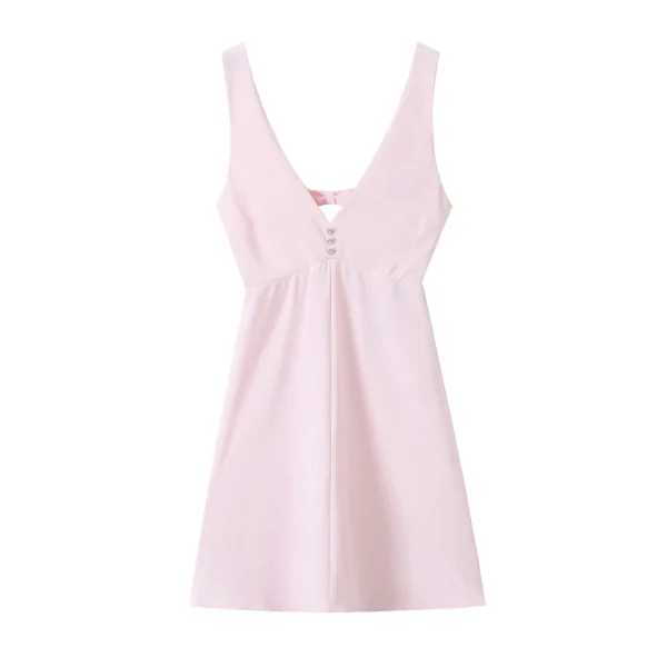 Robe trapèze rose poudré élégante : Lila – Image 7