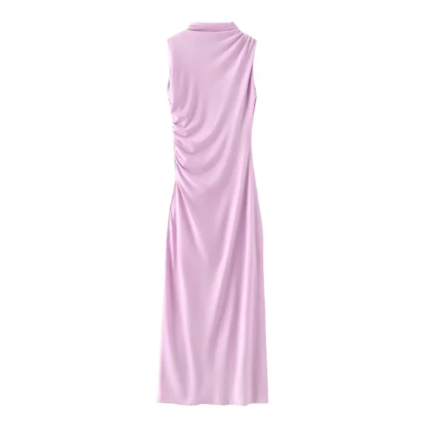 Robe droite rose poudré : Élégance – Image 3