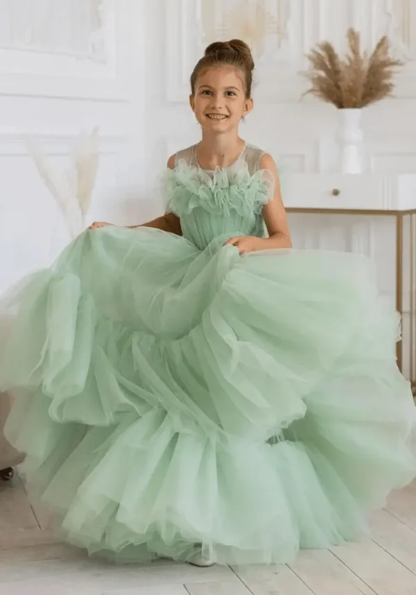 Robe cérémonie fille vert d’eau : Éloïse