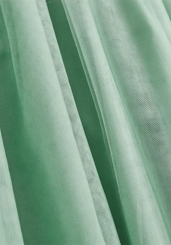 Robe fille vert d’eau avec jupe en tulle : Elina – Image 12