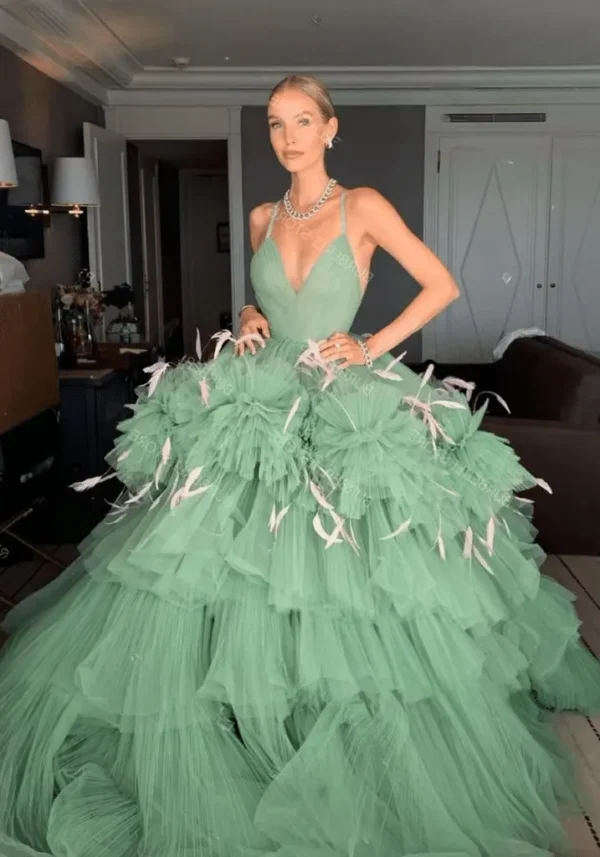 Robe tulle vert d’eau évasée : Lucie - Élégance et glamour pour soirées de gala – Image 5