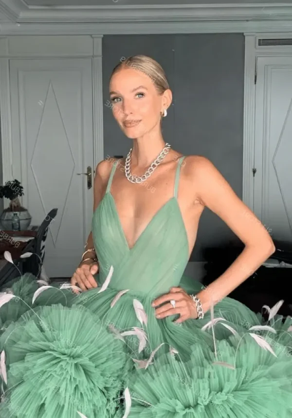 Robe tulle vert d’eau évasée : Lucie - Élégance et glamour pour soirées de gala – Image 6