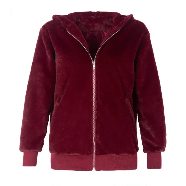 Veste moumoute bordeaux confortable et stylée : Livia – Image 6