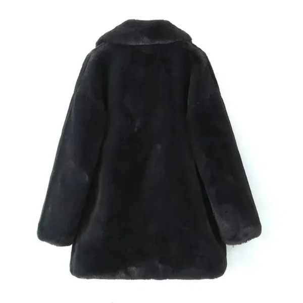 Manteau moumoute femme noir : Élégance – Image 4