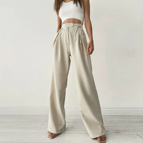 Pantalon palazzo taille haute en lin : Elodie – Image 7