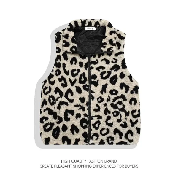 Gilet moumoute leopard tendance : Savana – Image 3