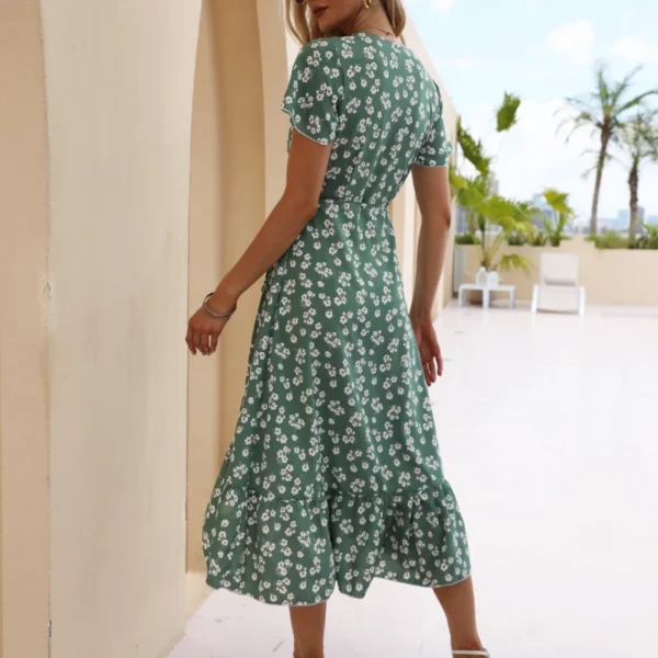 Robe courte verte menthe élégante : Livia – Image 4