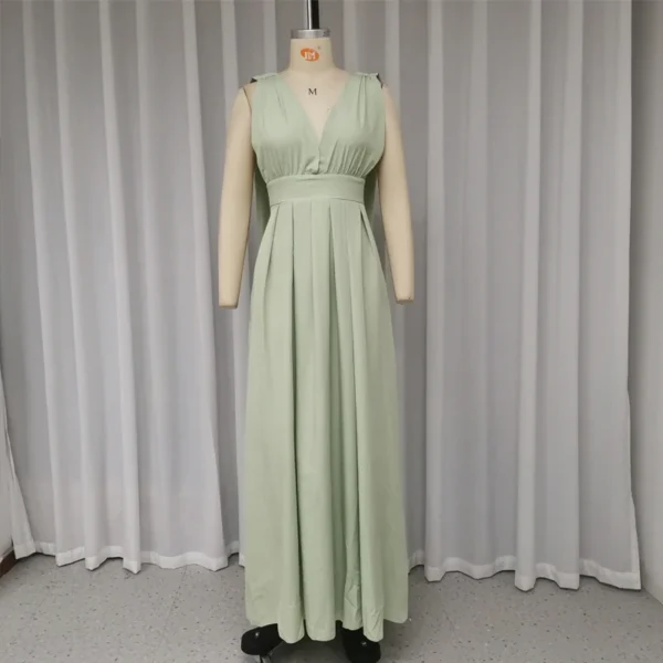 Robe verte col V élégante et fluide : Émeraude – Image 4