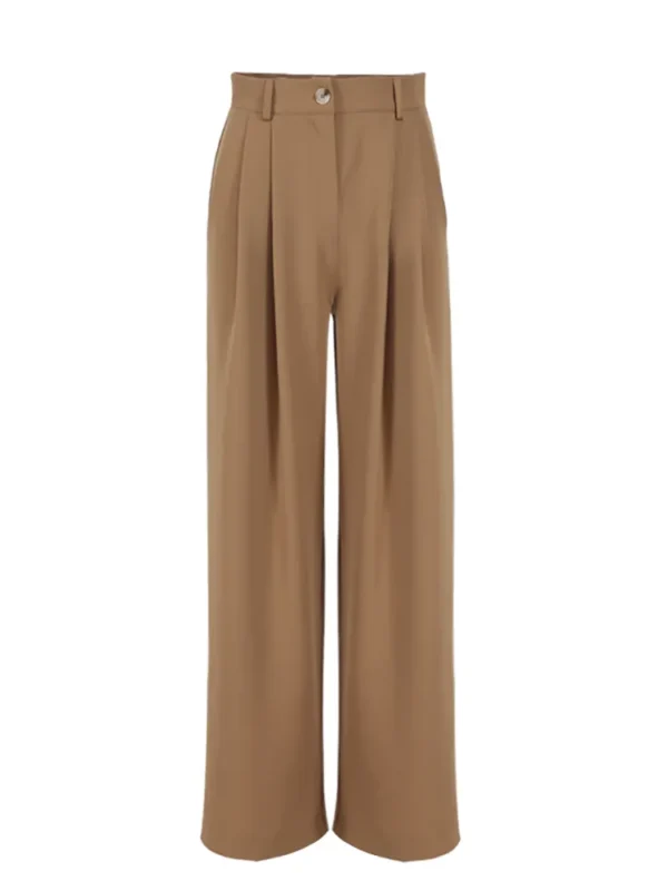 Pantalon palazzo camel chic : Clara – Image 2