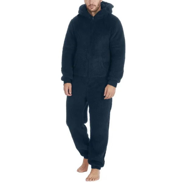 Combinaison pyjama zippée homme douillette avec capuche : Arnaud – Image 9