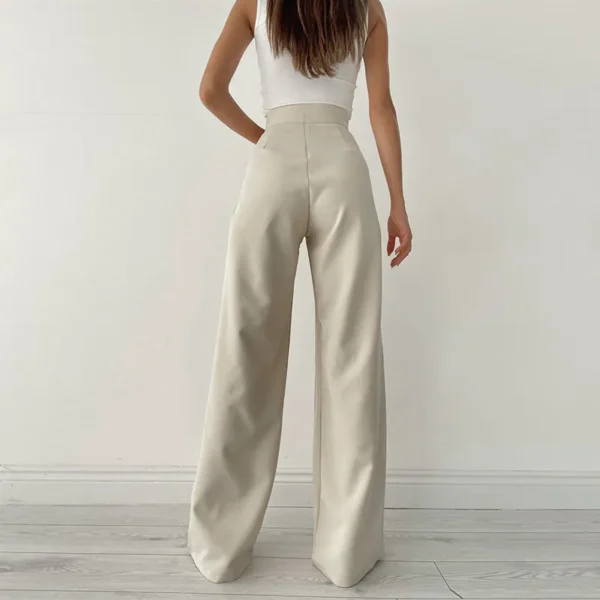 Pantalon palazzo taille haute en lin : Elodie – Image 2