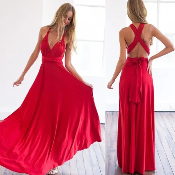 Robe multiposition rouge élégante : Alix