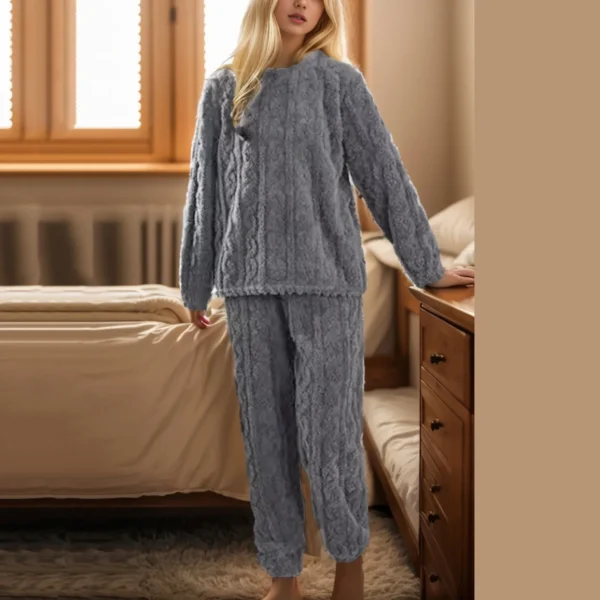 Pyjama flanelle bleu femme : Élodie – Image 4