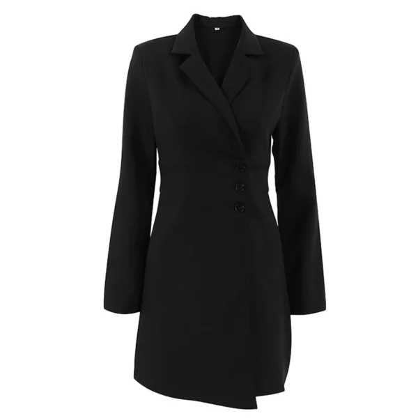 Robe tailleur noir manche longue : Élise – Image 7