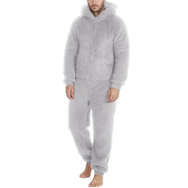 Combinaison pyjama zippée homme douillette avec capuche : Arnaud – Image 6