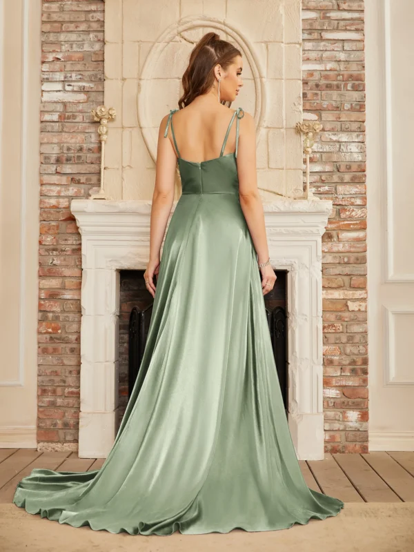 Robe maxi verte élégante et fluide : Amalia – Image 9