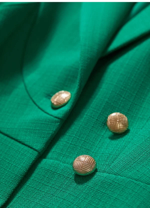 Robe tailleur verte chic avec col structuré : Margaux – Image 8