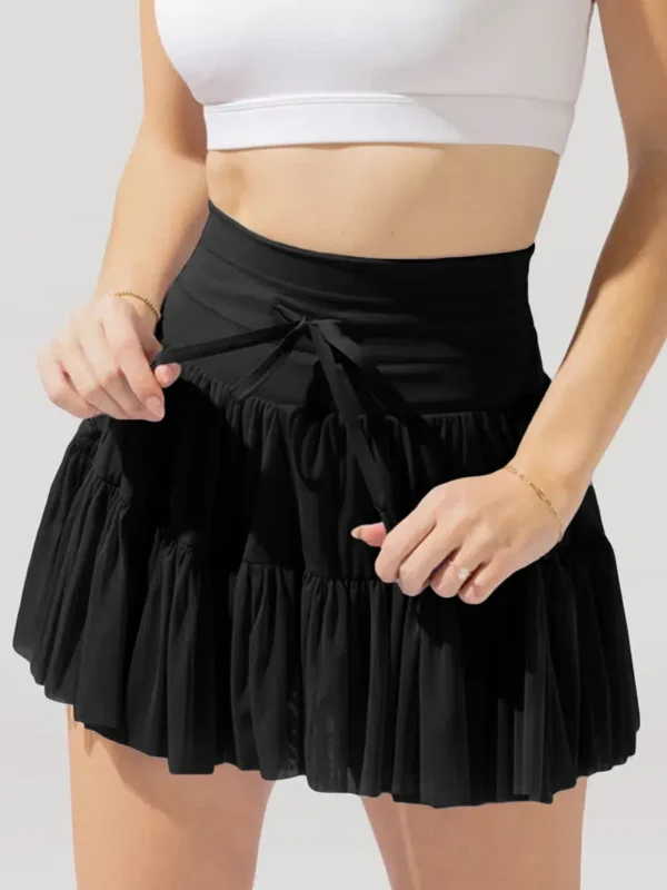 Jupe tulle courte noir avec design à volants : Élodie – Image 2