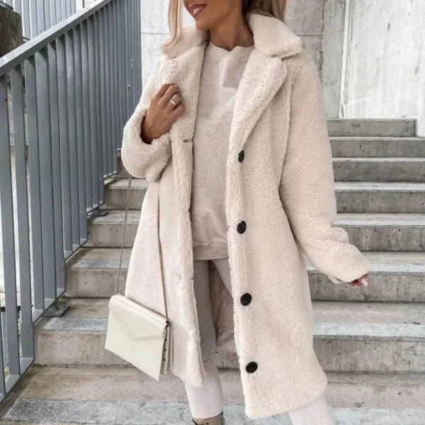 Manteau moumoute blanc chic et élégant : Élodie