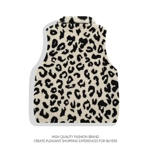 Gilet moumoute leopard tendance : Savana – Image 2