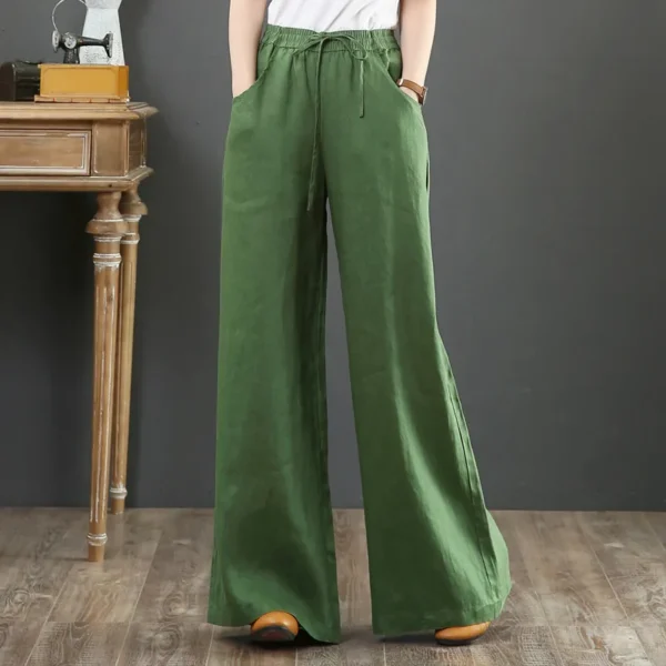 Pantalon palazzo en lin chic et décontracté : Livia – Image 4