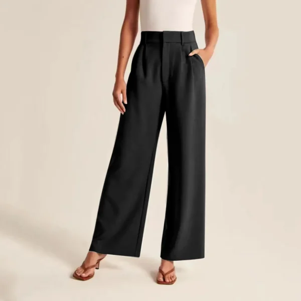 Pantalon palazzo noir élégant et confortable : Elara