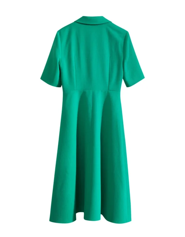 Robe tailleur verte chic avec col structuré : Margaux – Image 7