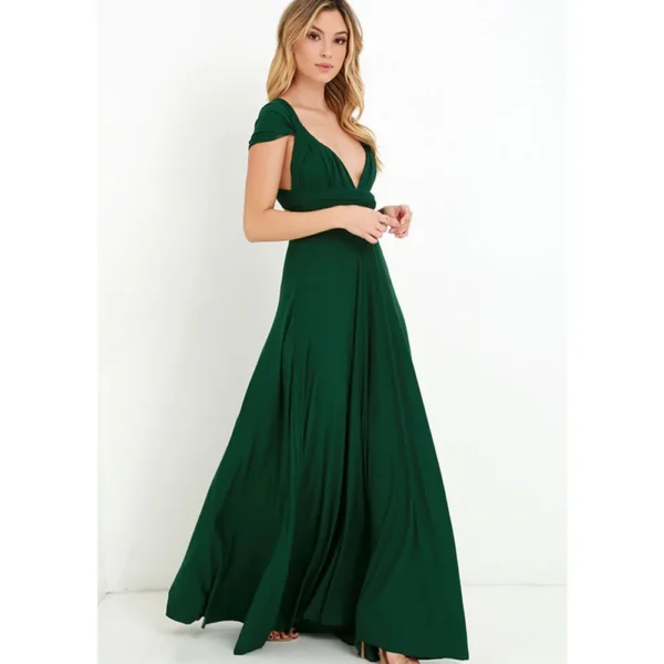 Robe multiposition verte élégante polyvalente : Elara