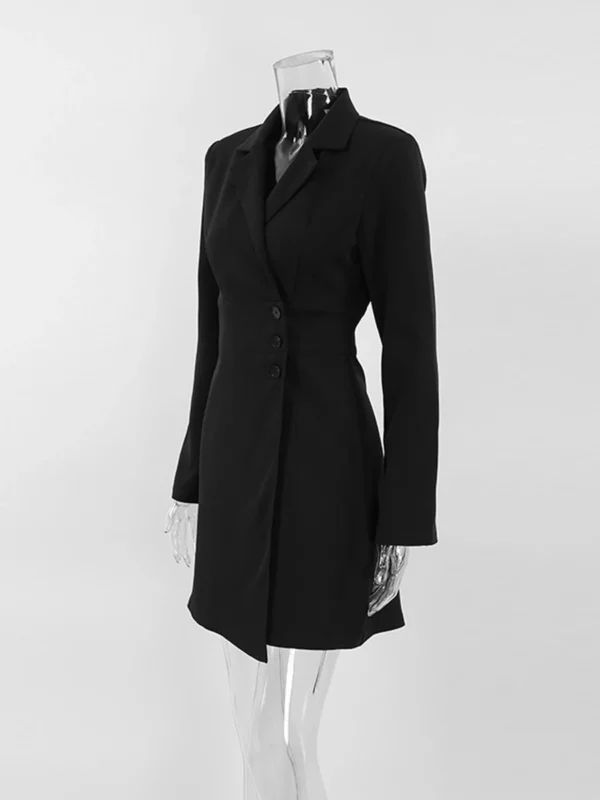 Robe tailleur noir manche longue : Élise – Image 8