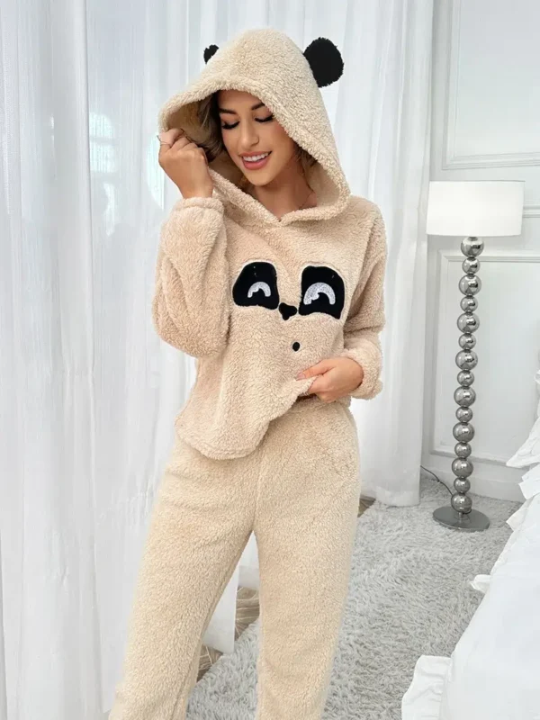 Pyjama combinaison pilou pilou avec capuche panda : Naya – Image 3