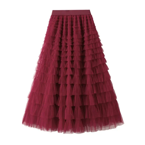 Jupe longue tulle bouffante évasée : Émeraude – Image 6