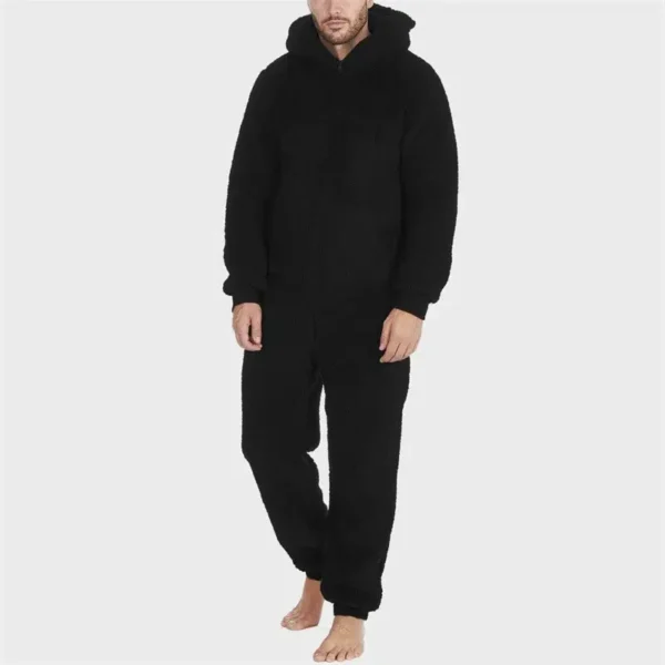 Combinaison pyjama zippée homme douillette avec capuche : Arnaud – Image 3