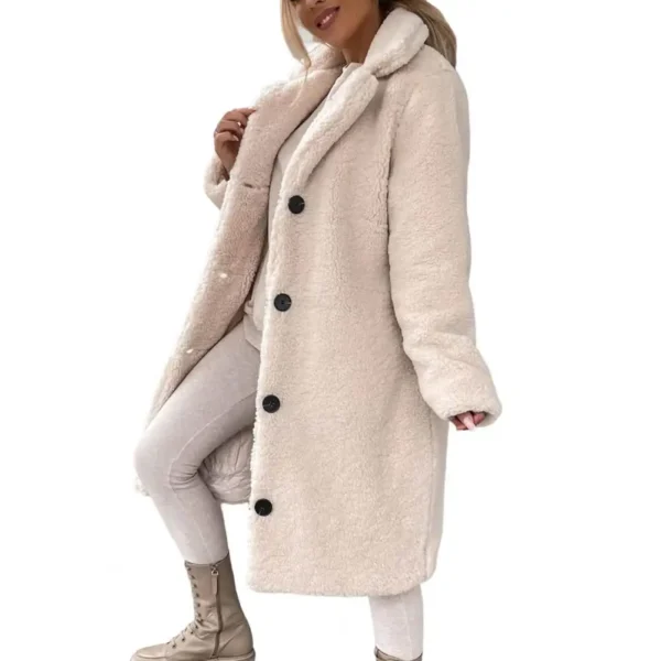 Manteau moumoute blanc chic et élégant : Élodie – Image 3