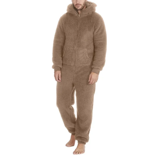 Combinaison pyjama zippée homme douillette avec capuche : Arnaud – Image 7