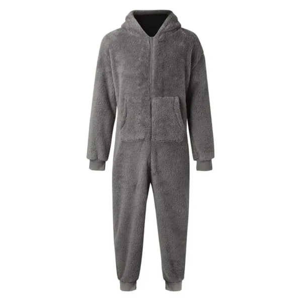 Combinaison pyjama zippée homme douillette avec capuche : Arnaud – Image 5