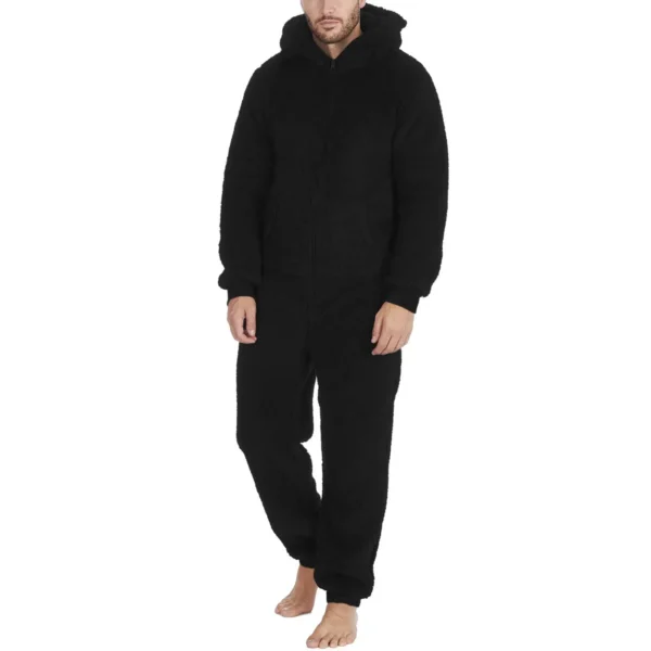 Combinaison pyjama zippée homme douillette avec capuche : Arnaud – Image 8