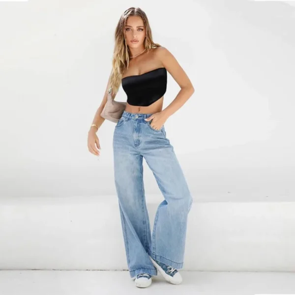 Pantalon jean palazzo chic et confortable : Alix