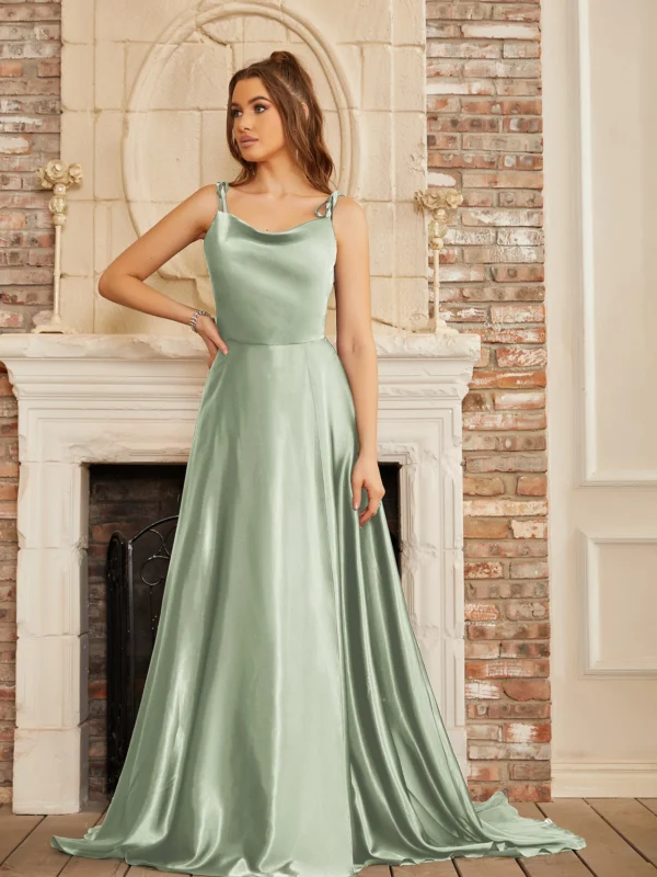 Robe maxi verte élégante et fluide : Amalia – Image 8