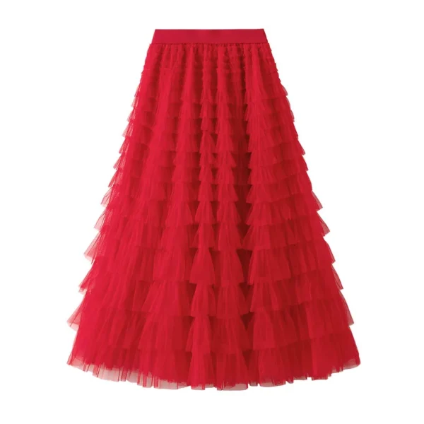 Jupe longue tulle bouffante évasée : Émeraude – Image 4